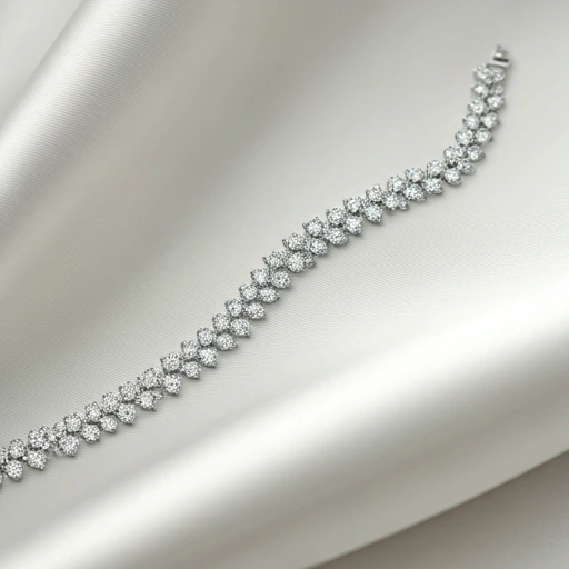 Diamond-encrusted bracelet on silk